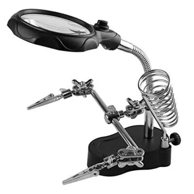 Helping Hands Magnifying Glass With Soldering Station With Led Light And 3.5x 12
