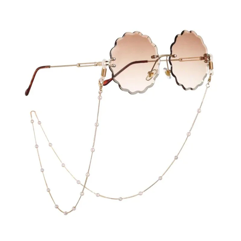 High Quality Eyeglass Neck Chain With Pearls Retainer Holder Eyewear Lanyard 2