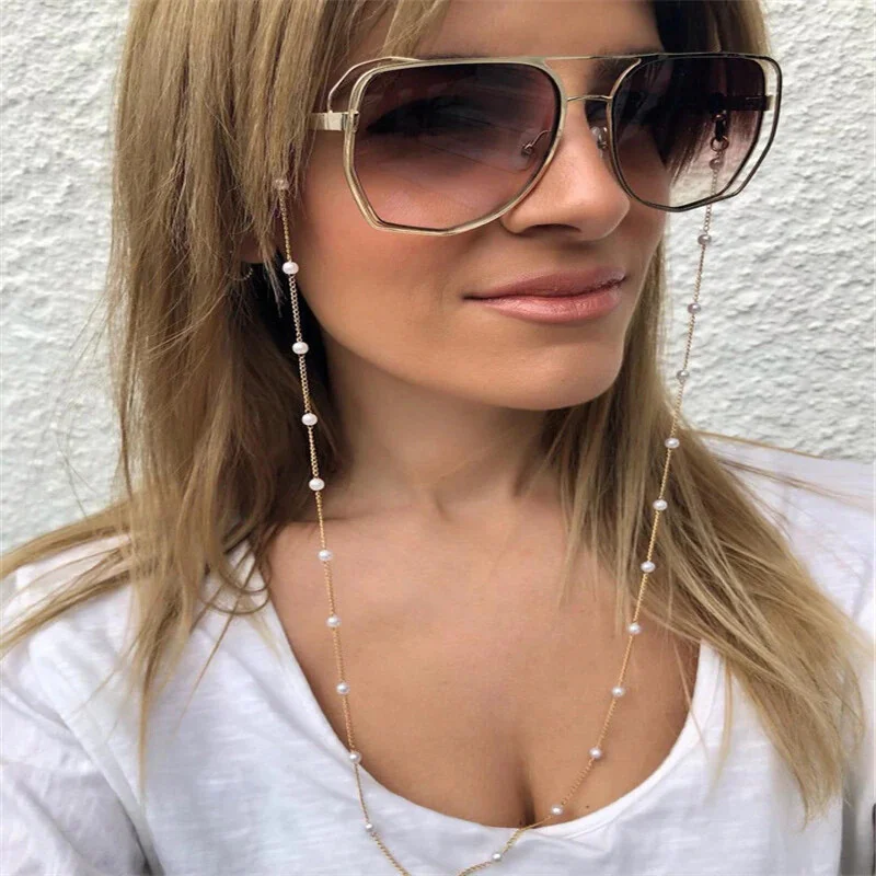 High Quality Eyeglass Neck Chain With Pearls Retainer Holder Eyewear Lanyard 3