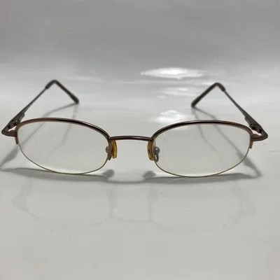 Hikari Mens Half Rim Oval Eyeglasses Metallic 2 Nose Pads 47[] 20- 135 2