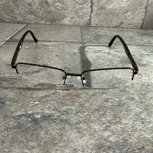 HOBIE HO6009u Satin Brown Half Rim Eyeglasses Frames 55-17-140