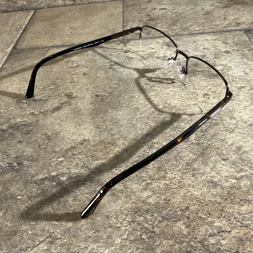 HOBIE HO6009u Satin Brown Half Rim Eyeglasses Frames 55-17-140 4