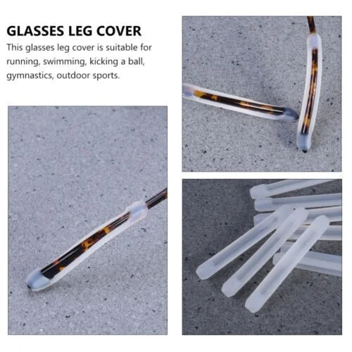 HOT!!! 2 PAIRS EAR COVERS FOR PLASTIC GLASSES SUNGLASSES TEMPLE FRAME TIPS CLEAR 3