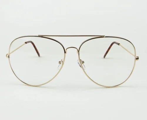 Hot Oversized Metal Frame Aviator Big Clear Lens Fashion Diva Eye Glasses 4197 2