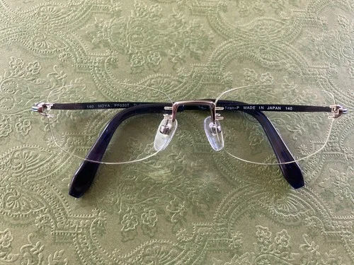 Hoya PF030T titanium Rimless Eyeglasses Frames 140- Made in Japan 2