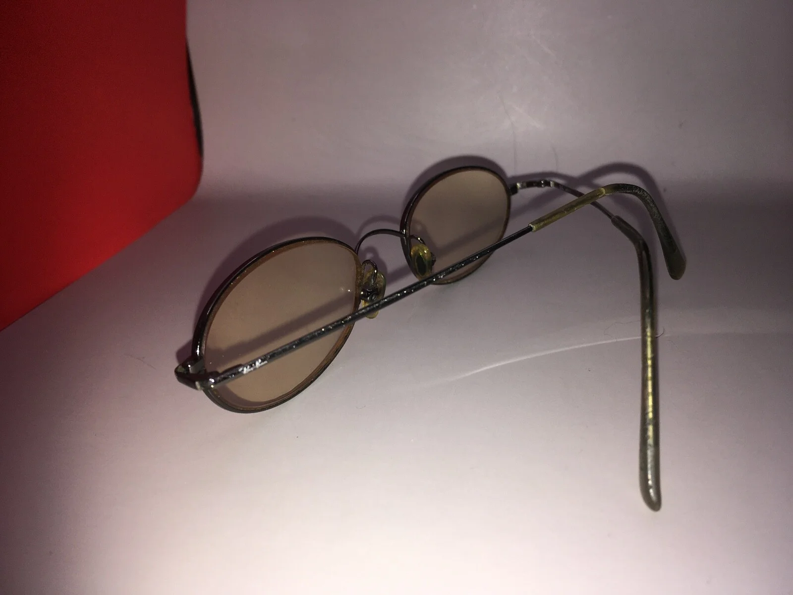 HTF Vintage Gold Round Oval Ray-Ban Rx Ben Franklin Eyeglasses Made in Italy 3