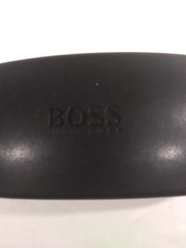 Hugo Boss Black Leather Eyewear Eyeglasses hard side clamshell case. 2