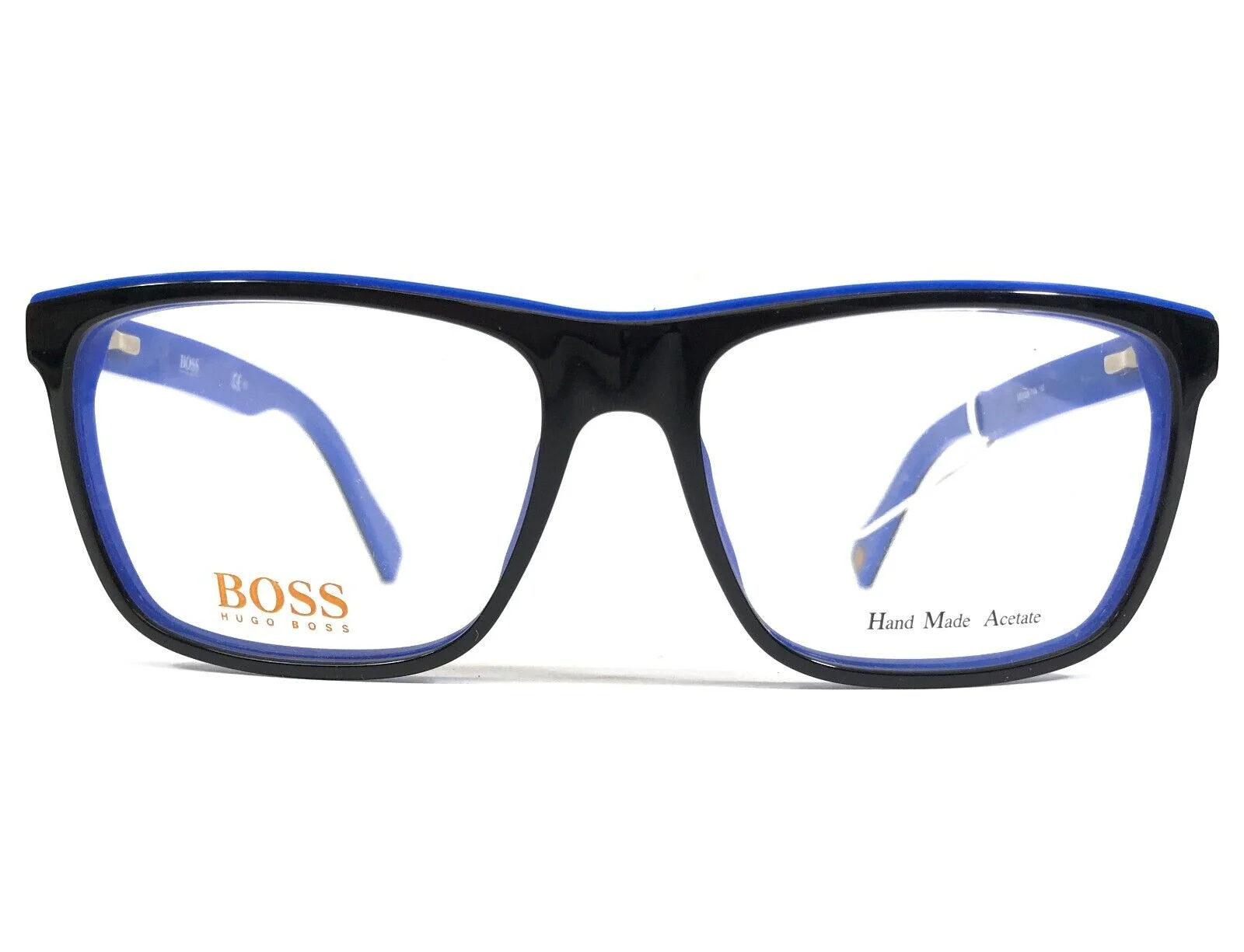 Hugo Boss Eyeglasses Frames BO 0169 7VA Black Blue Square Full Rim 56-16-140