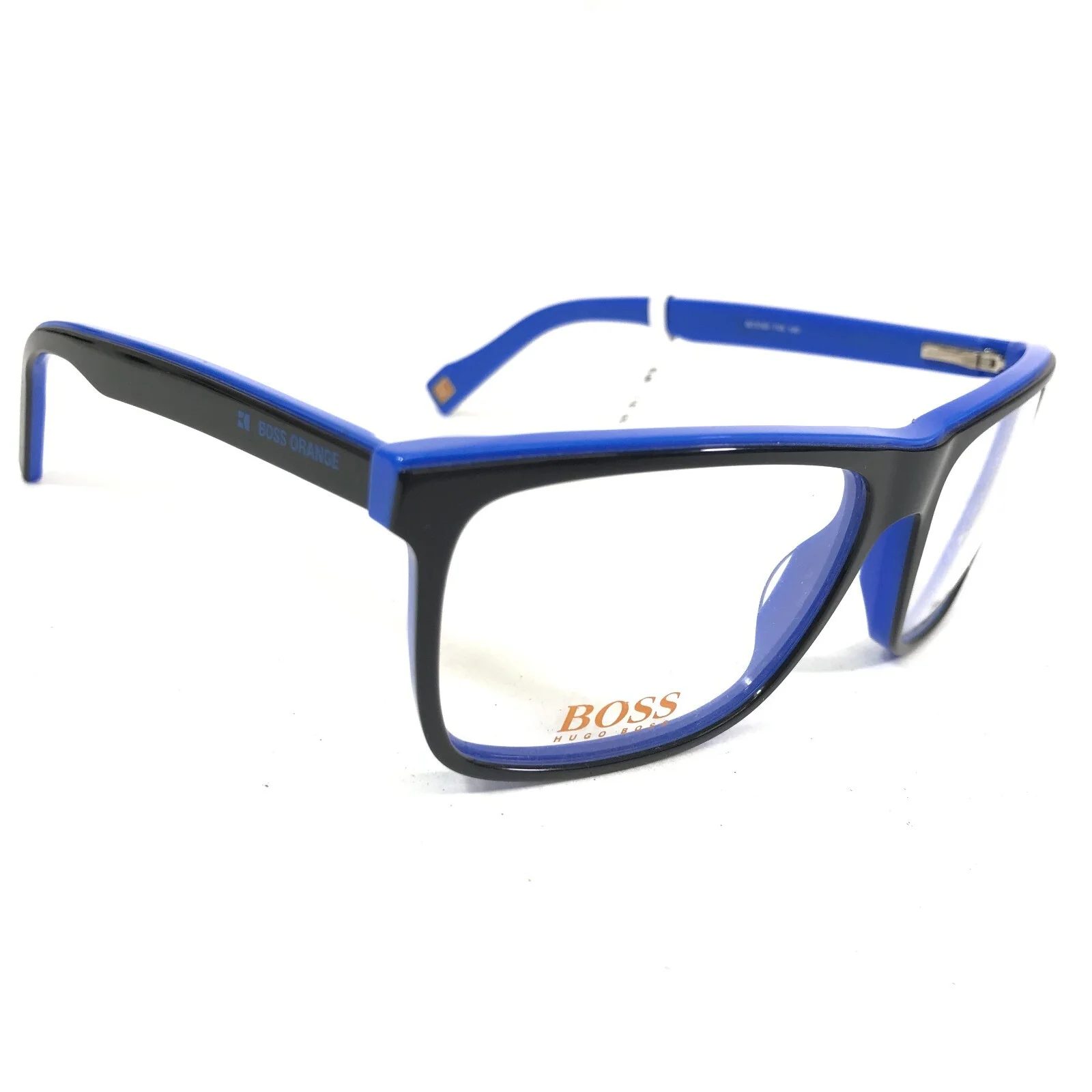 Hugo Boss Eyeglasses Frames BO 0169 7VA Black Blue Square Full Rim 56-16-140 2