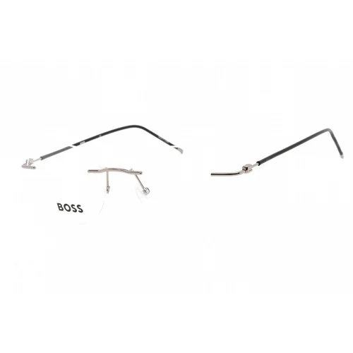 Hugo Boss Unisex Eyeglasses Ruthenium Metal Oval Shape Frame BOSS 1422 06LB 00
