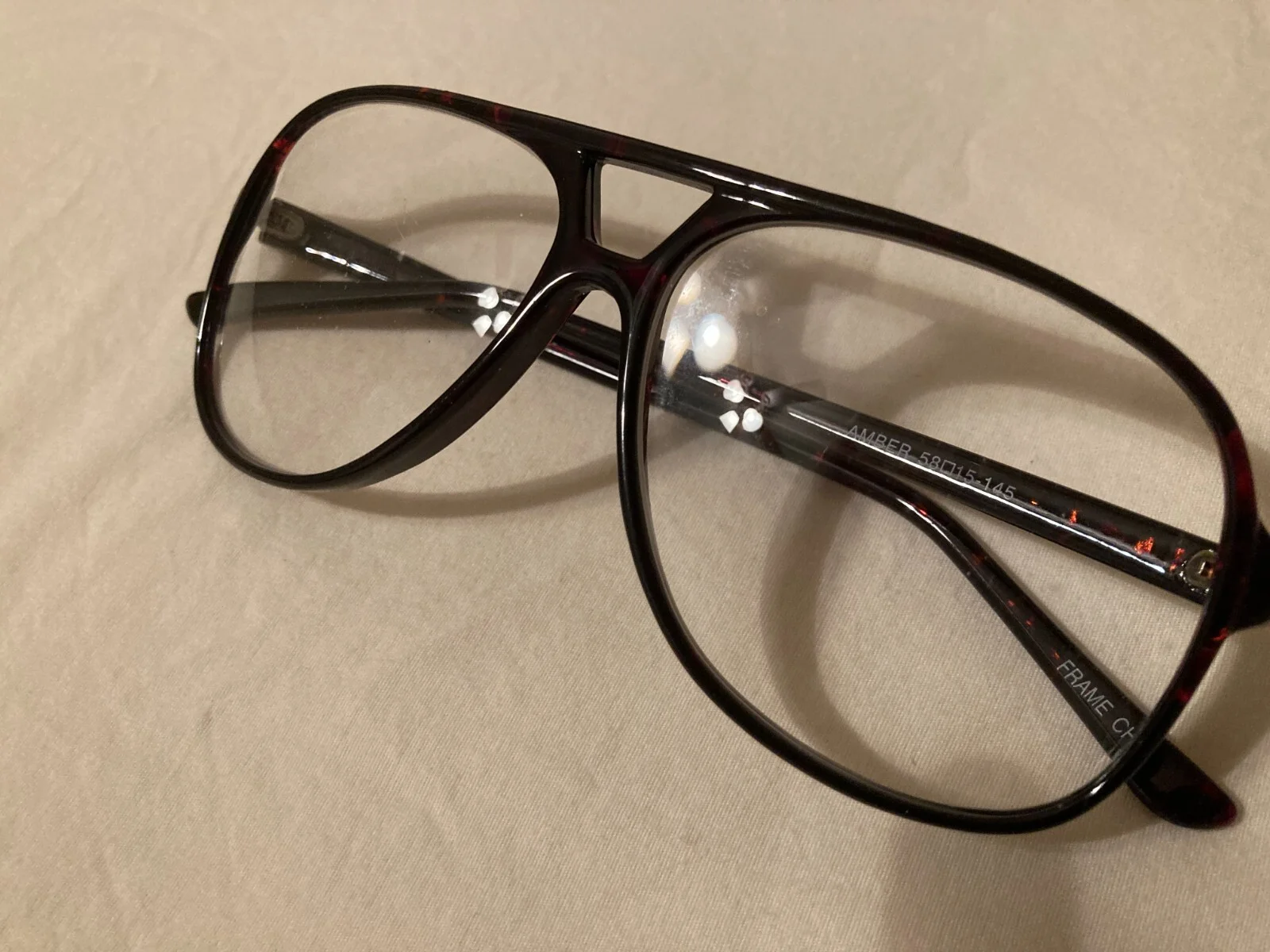 Hunter EYEGLASSES FRAMES AVIATOR 58 []15-145 Amber Cherry Tortoise