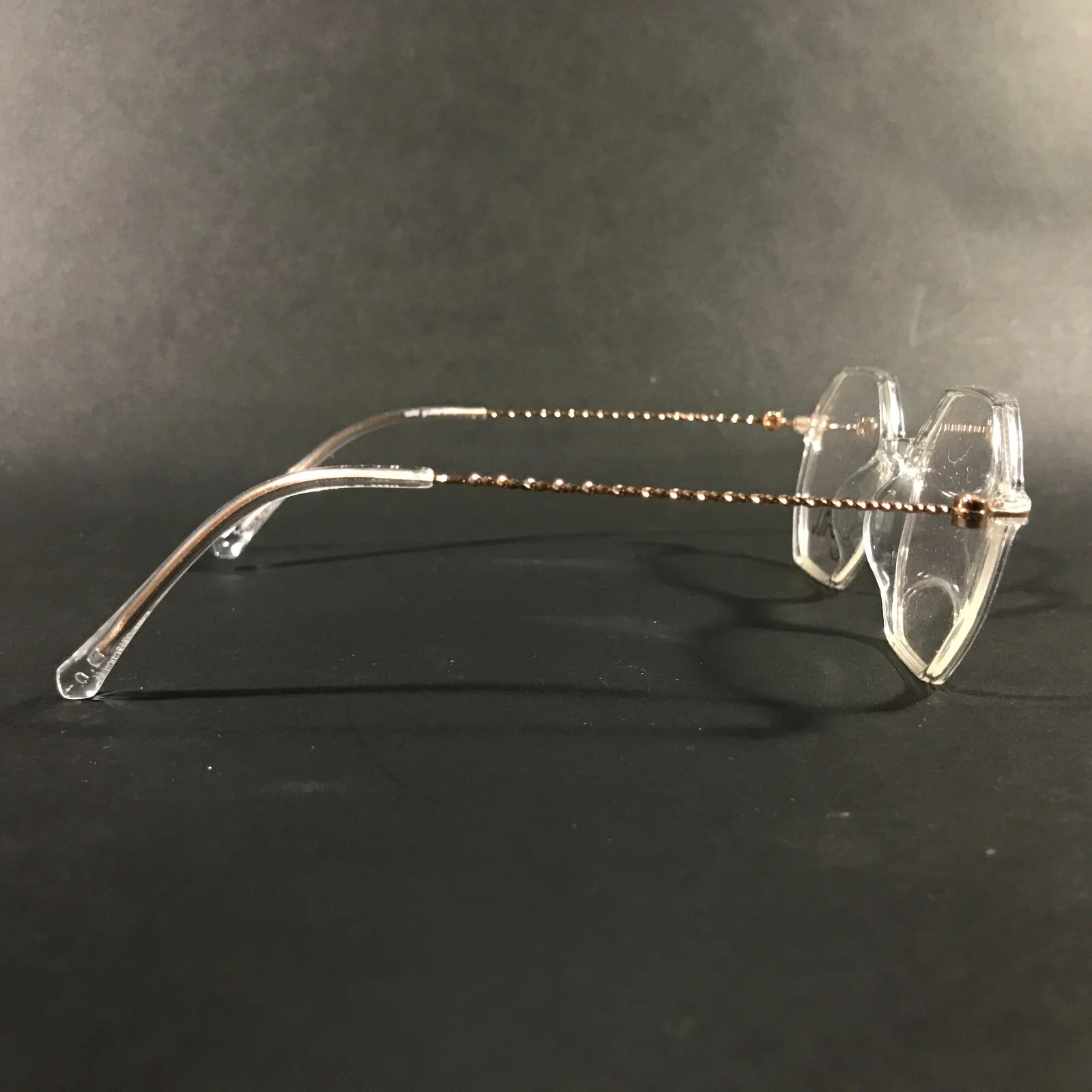Ichill Eyeglasses Frames C7015 Col 70 Clear Gold Polygon Hexagon 49-20-140 3