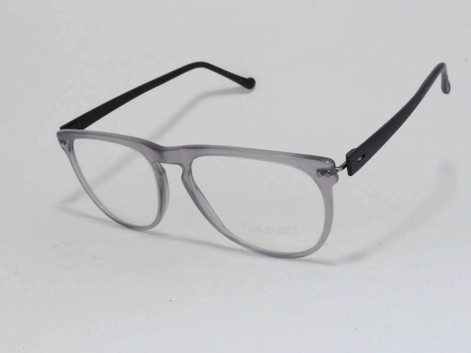 iGREEN V4.73 LIGHTWEIGHT ACETATE EYEGLASS FRAMES TRANSPARENT GREY 53-18-143 NEW 2