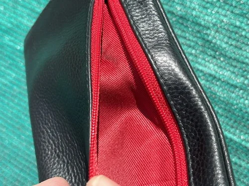 ili New York RED & Black Leather Embellished Zippered Eyeglass Case Pocket 4