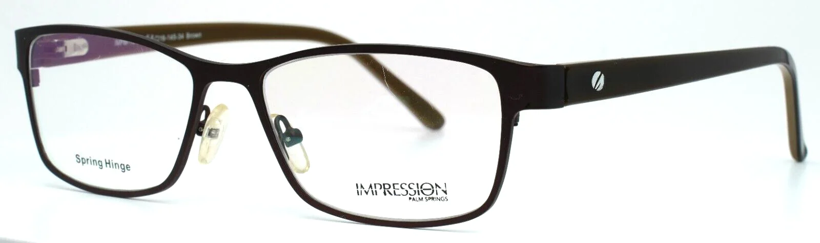 IMPRESSION IMPM-15-22 Brown Mens Rectangle Full Rim Eyeglasses 54-16-145 B:34