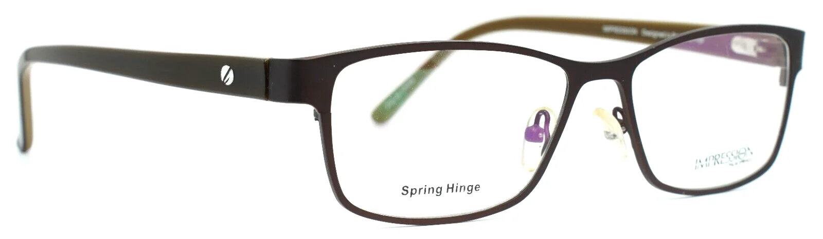 IMPRESSION IMPM-15-22 Brown Mens Rectangle Full Rim Eyeglasses 54-16-145 B:34 3