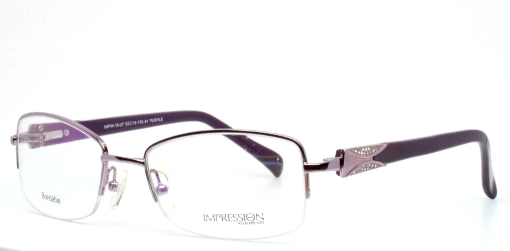 IMPRESSION IMPW-15-37 Purple Womens Cat Eye Eyeglasses Frames 53-18-135 B:34