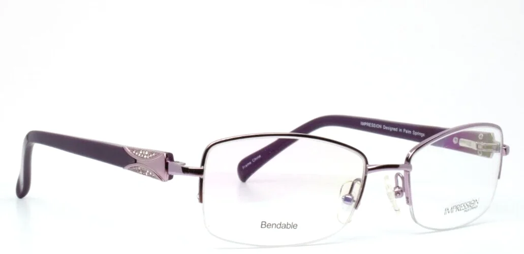IMPRESSION IMPW-15-37 Purple Womens Cat Eye Eyeglasses Frames 53-18-135 B:34 3