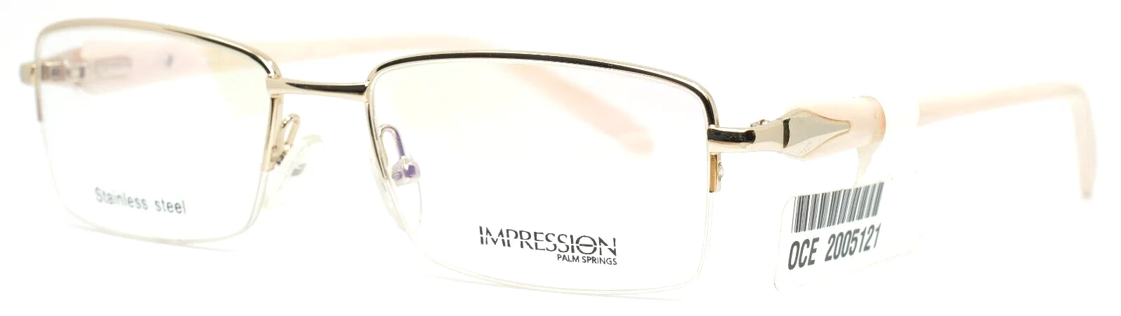 IMPRESSION IMPW1612 Gold Pink Womens Rectangle Eyeglasses Frames 52-17-135 B:31