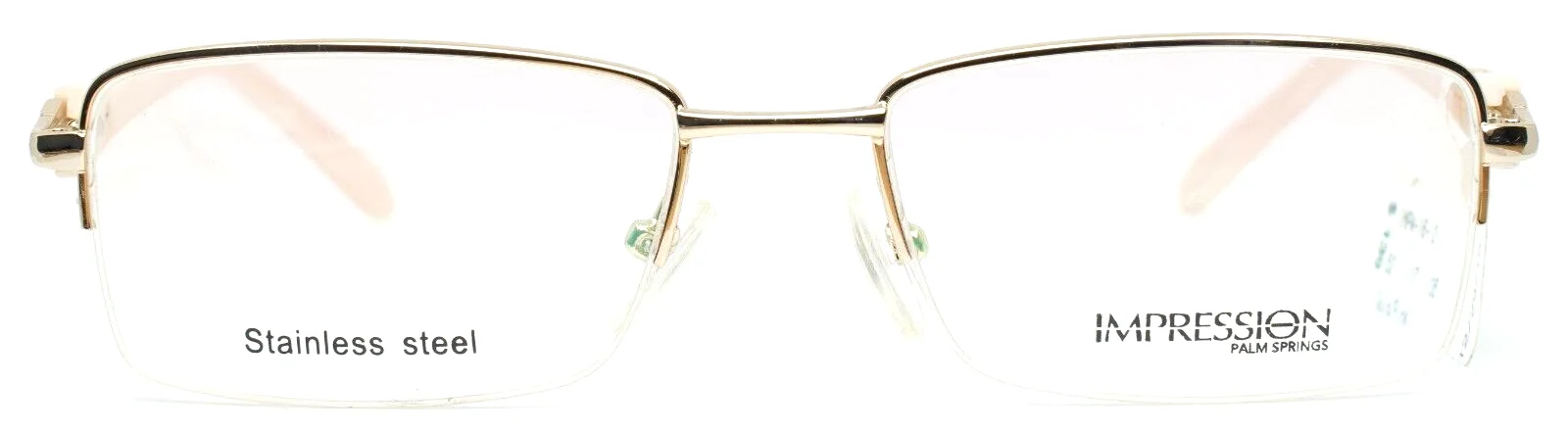 IMPRESSION IMPW1612 Gold Pink Womens Rectangle Eyeglasses Frames 52-17-135 B:31 2