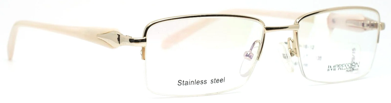 IMPRESSION IMPW1612 Gold Pink Womens Rectangle Eyeglasses Frames 52-17-135 B:31 3
