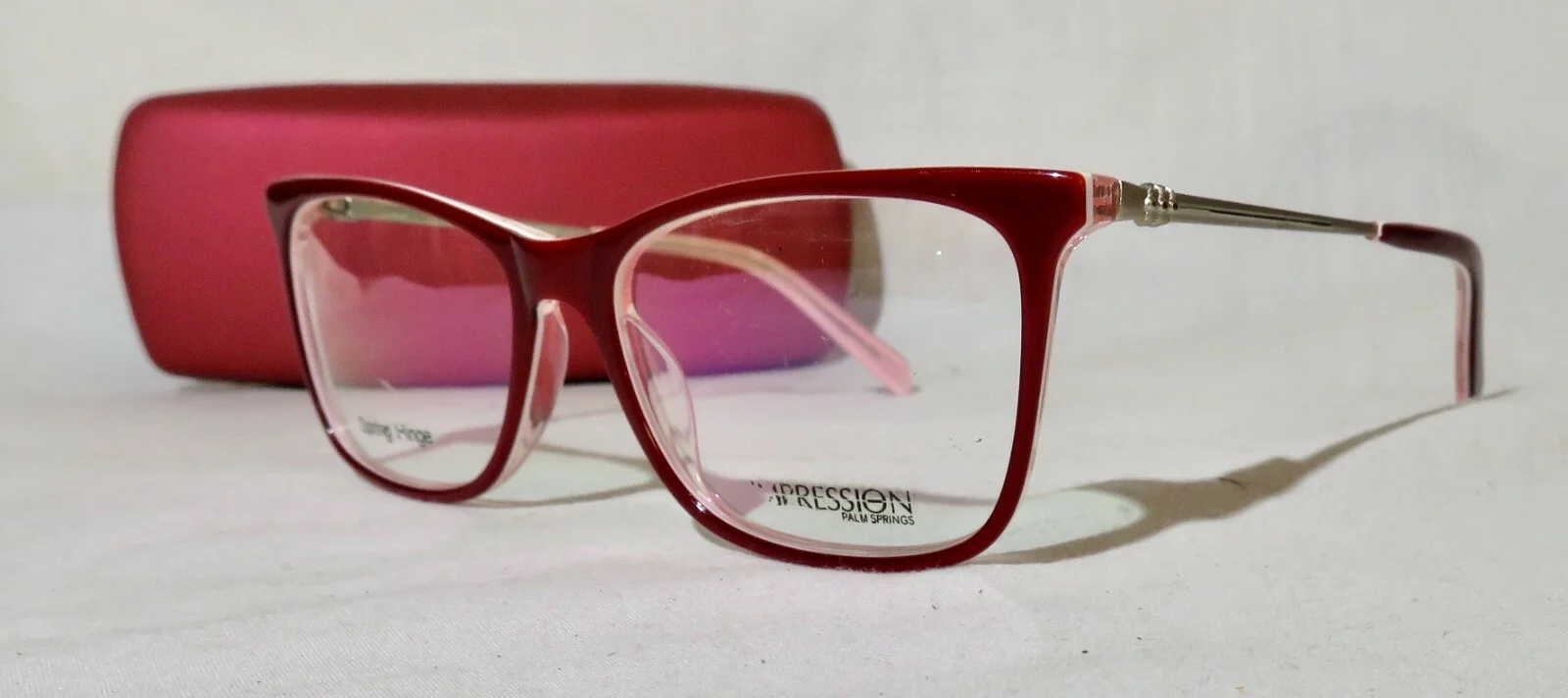 Impression Palm Springs IMPW-18-07 NEW eyeglass frame 52-16-140 Red/Gld eyewear