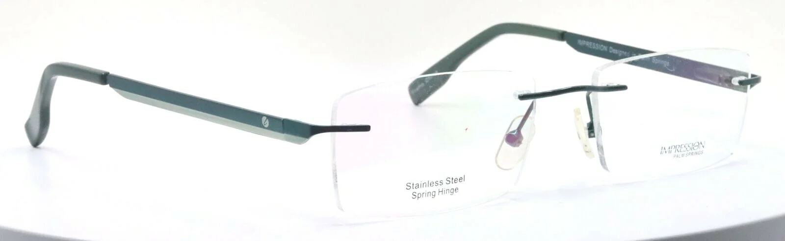 IMPRESSION R-IMPW-15-20 Teal Rectangular Rimless Womens Eyeglasses 55-17-140 3