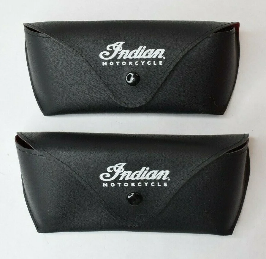 Indian Motorcycle Eyeglass Sunglasses Case Soft Snap Red Black Lot of 2 1