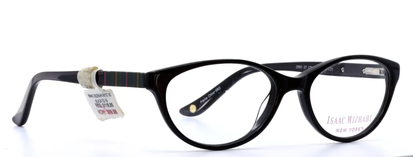 ISAAC MIZRAHI IMNY 70 90 Black Womens Cat Eye Full Rim Eyeglasses 52-16-135 B:33 3