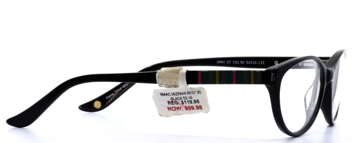 ISAAC MIZRAHI IMNY 70 90 Black Womens Cat Eye Full Rim Eyeglasses 52-16-135 B:33 4