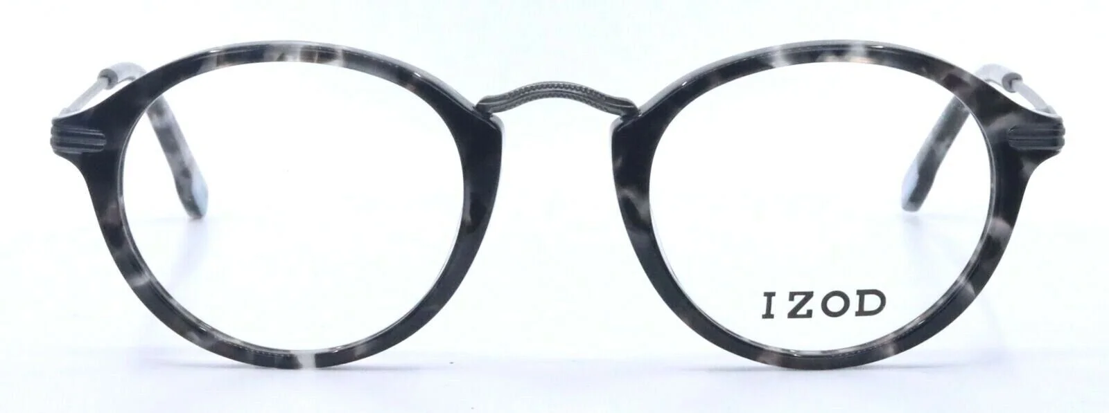 IZOD IZ2063 Black Tortoise Round Unisex Full Rim Eyeglasses Frames 46-22-140 2
