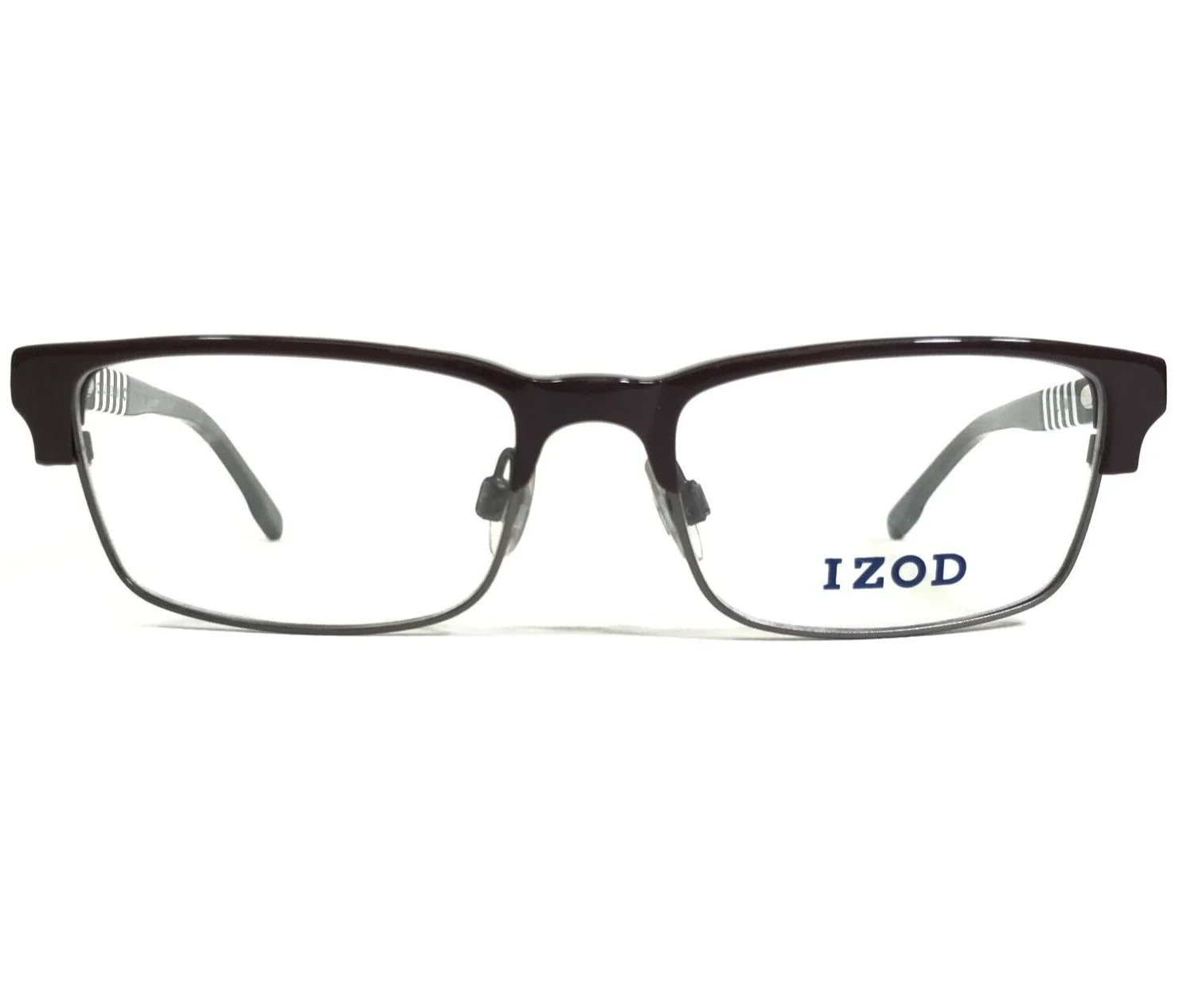 IZOD Small Eyeglasses Frames IZ 2802 Brown Gray Rectangular Full Rim 49-16-135 2