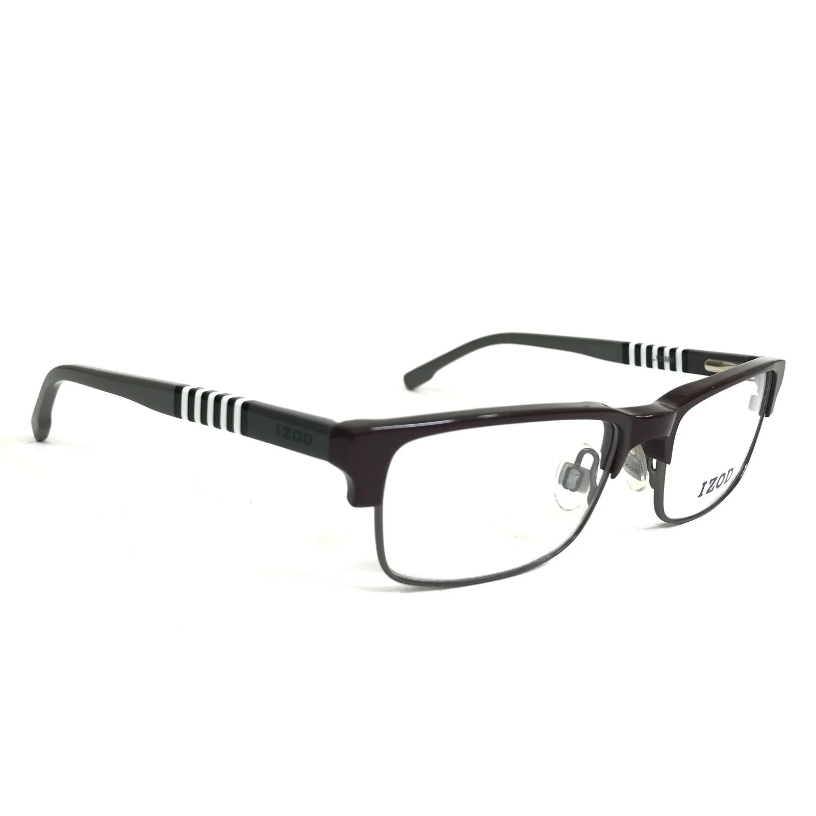 IZOD Small Eyeglasses Frames IZ 2802 Brown Gray Rectangular Full Rim 49-16-135 3