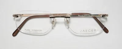 JAEGER 245 C.10 RIMLESS PURE TITANIUM MADE IN JAPAN FASHION DESIGNER EYEGLASSES 2