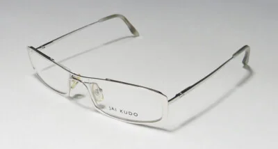 JAI KUDO 413 M12 SILVER FULL RIM RECTANGULAR SHAPE BRAND NAME MODERN EYEGLASSES
