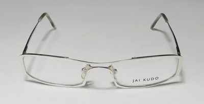 JAI KUDO 413 M12 SILVER FULL RIM RECTANGULAR SHAPE BRAND NAME MODERN EYEGLASSES 3