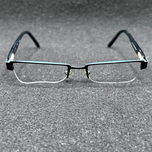 Jai Kudo 471 Half-Rim Eyeglasses Frame Brown Teal Flex 51-18-135 Used 2