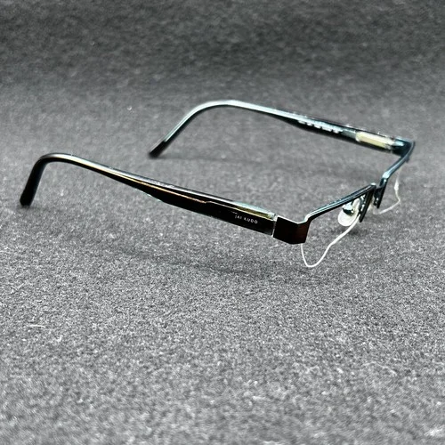 Jai Kudo 471 Half-Rim Eyeglasses Frame Brown Teal Flex 51-18-135 Used 3