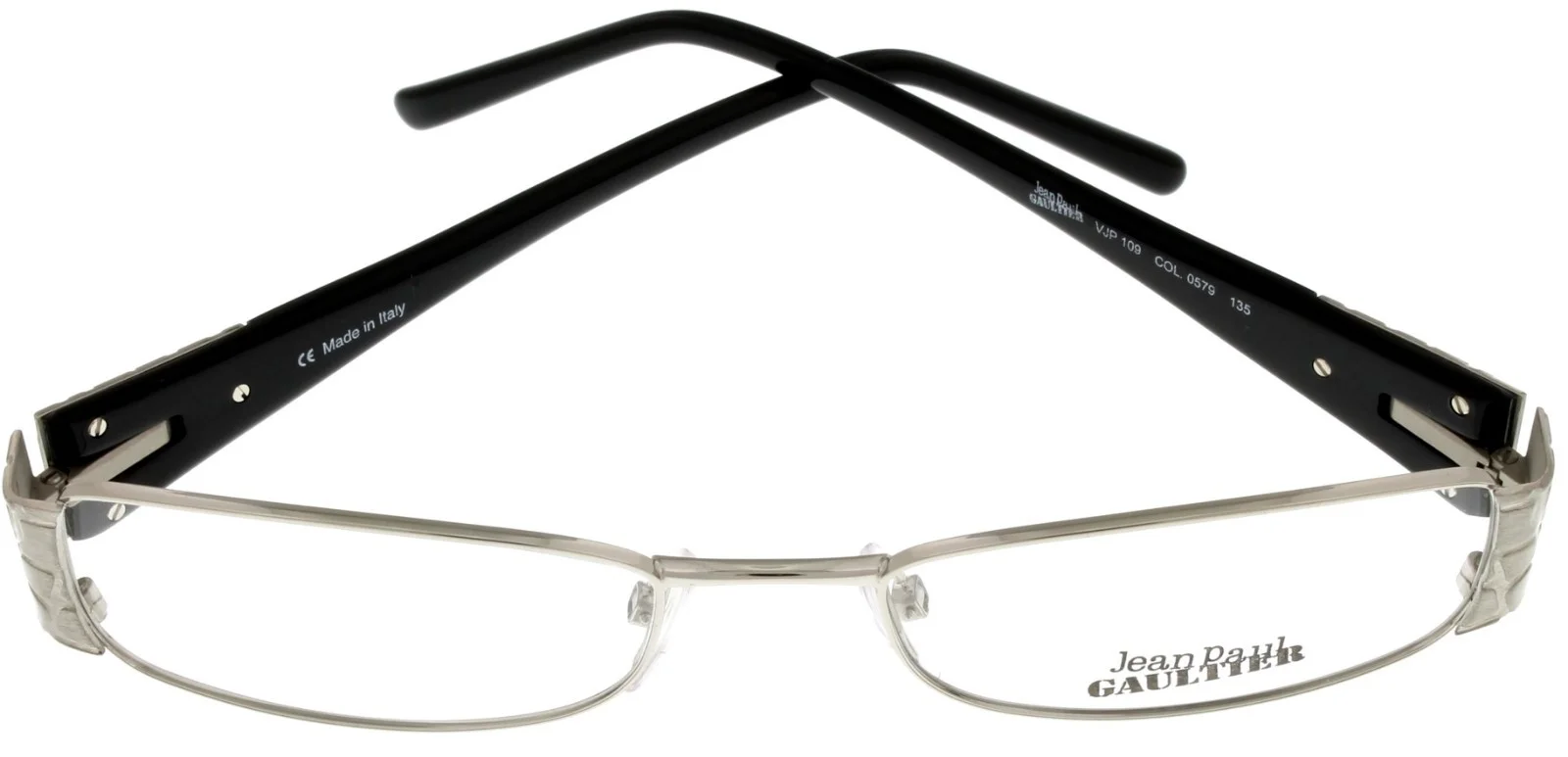 Jean Paul Gaultier Eyeglasses Frame Women Rectangular Silver Black VJP109M 0579 3