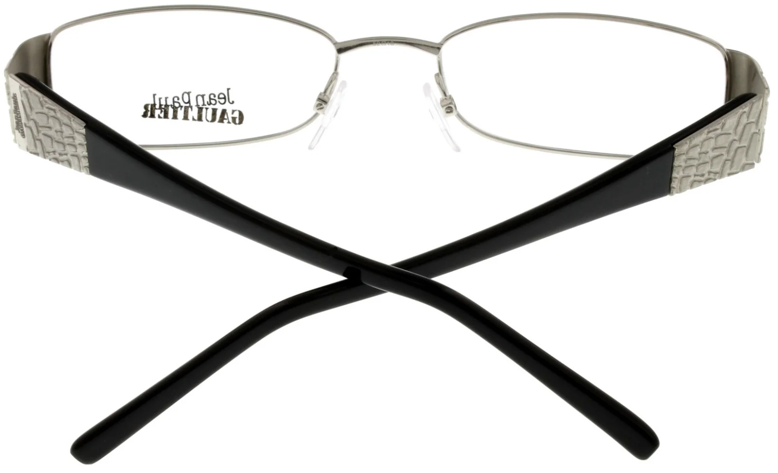 Jean Paul Gaultier Eyeglasses Frame Women Rectangular Silver Black VJP109M 0579 4