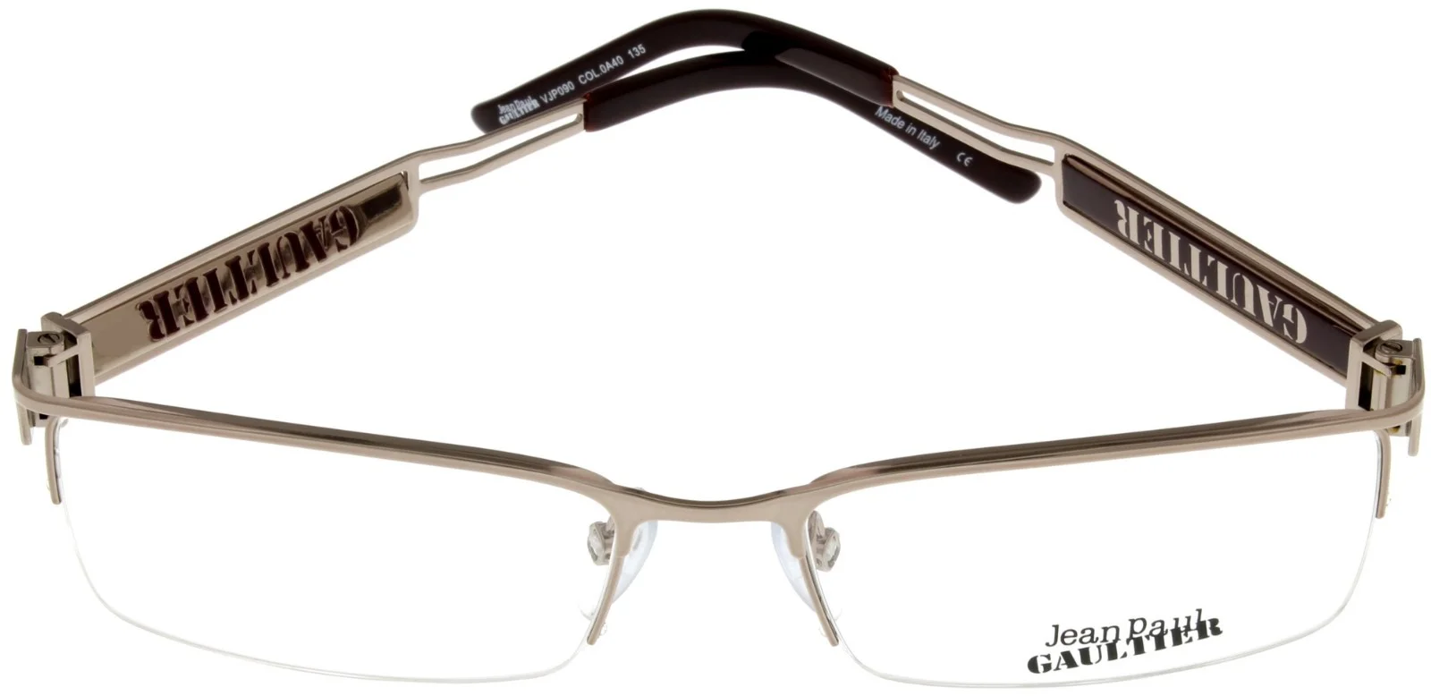 Jean Paul Gaultier Eyewear Frame Women Brown Silver Rectangular VJP135M 0K20 3
