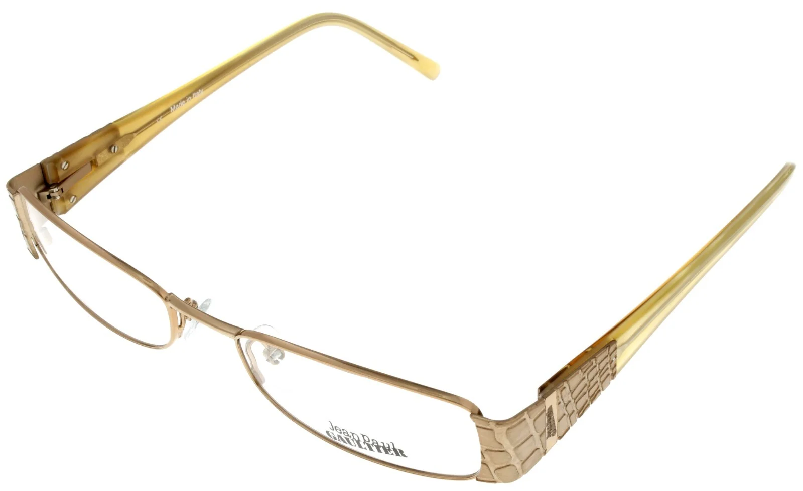 Jean Paul Gaultier Eyewear Frame Women Gold Rectangular VJP109M 08FC
