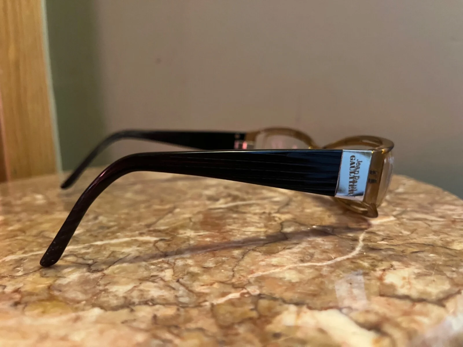 Jean Paul Gaultier Gold Frame Glasses Black Arms 4