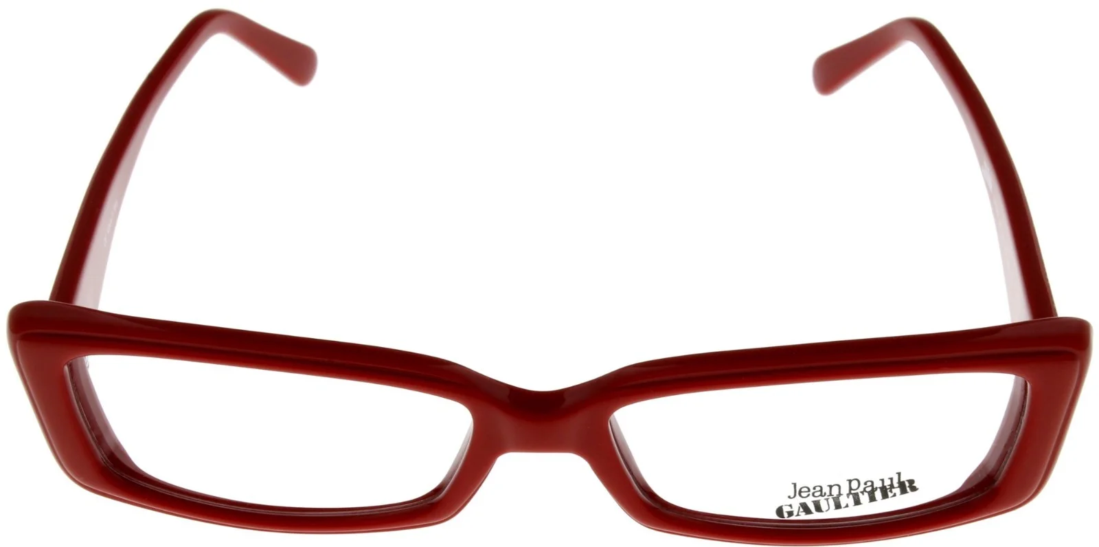 Jean Paul Gaultier Rectangular Women Eyewear Frame VJP512 06XX Red Gold Print 2