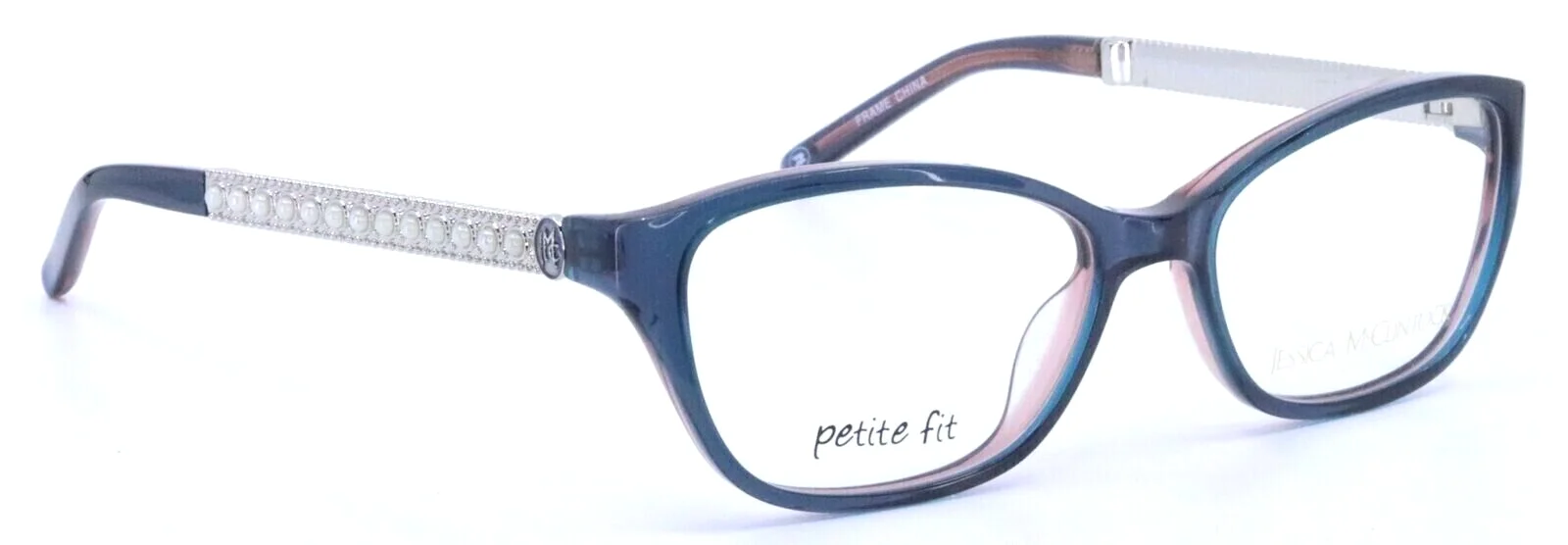 Jessica McClintock JMC 4013 Blue Laminate Womens Petite Fit Eyeglasses 49-15-125 3