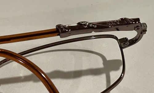 Jessica McClintock L.130mm JMC-163 Womens Gunmetal Eyeglasses Rose Brown Jeweled 2