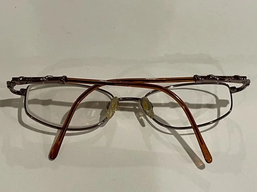 Jessica McClintock L.130mm JMC-163 Womens Gunmetal Eyeglasses Rose Brown Jeweled 4