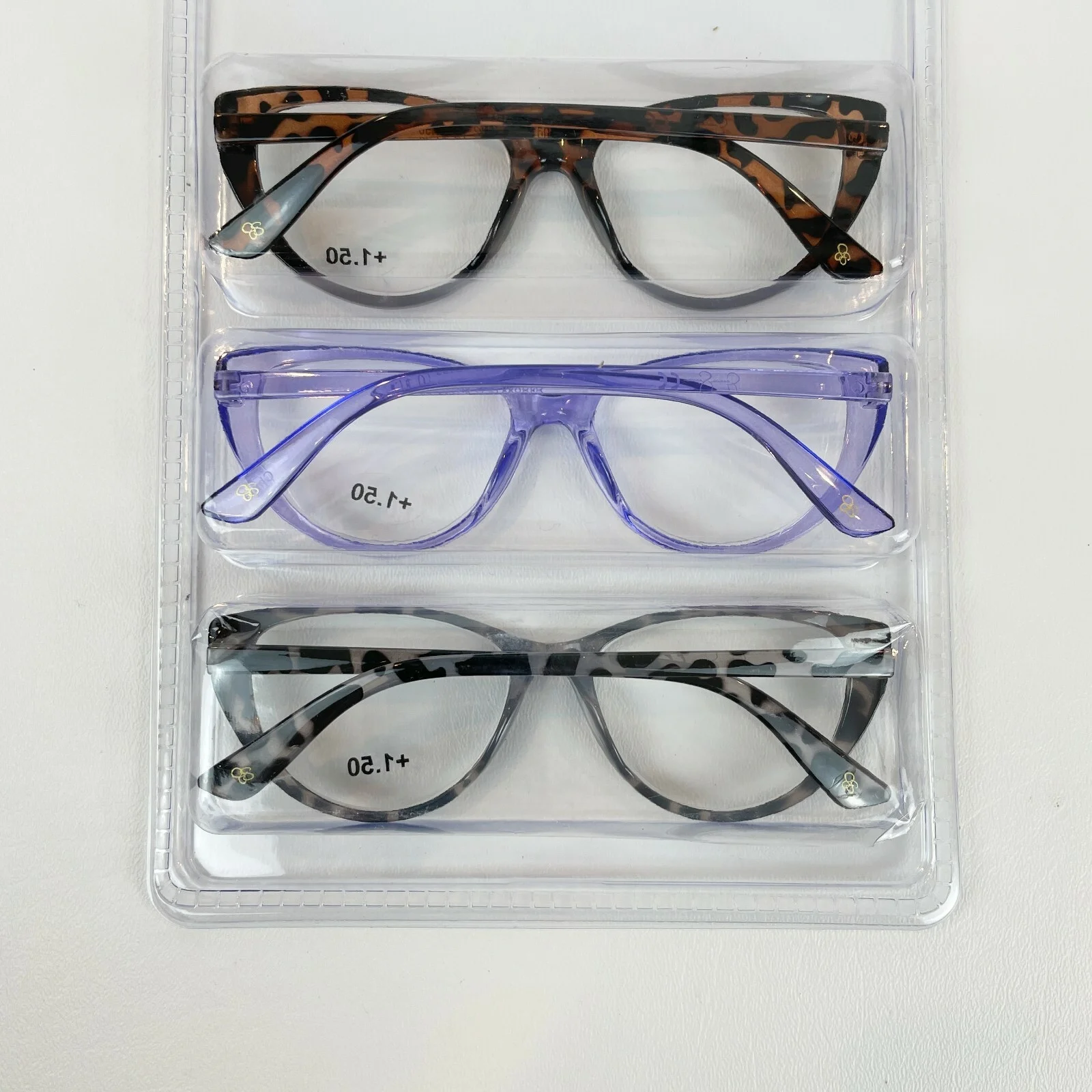 Jessica Simpson +1.50 Reading Glasses Black Tortoise Purple Tortoise 3 Pair 3