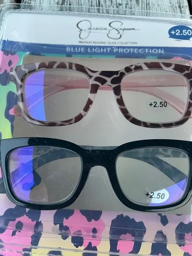 Jessica Simpson +2.50 Blue Light Reading Glasses Animal Print 2 Pair 3