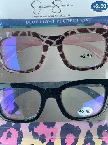 Jessica Simpson +2.50 Blue Light Reading Glasses Animal Print 2 Pair 4